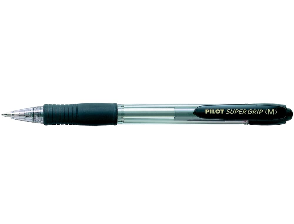 Boligrafo pilot super grip retractil sujecion de caucho tinta base de aceite