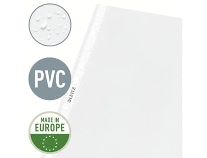 Funda multitaladro leitz con fuelle din a4 con refuerzo 170 mc cristal pack de 10 unidades