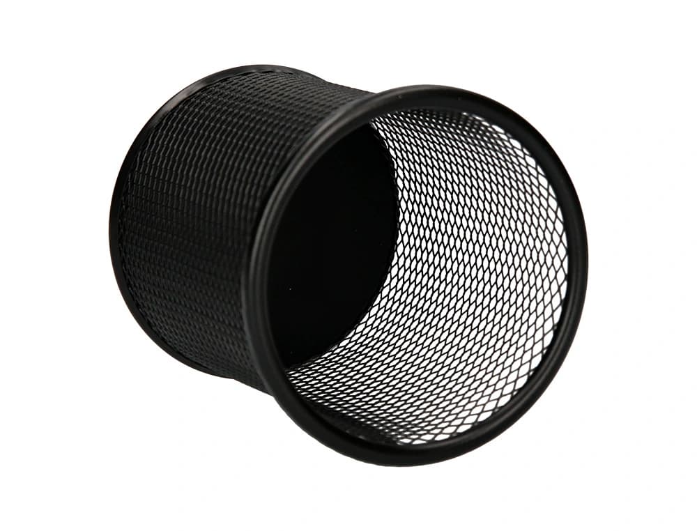 Cubilete portalapices q-connect metal redondo rejilla diametro 86 mm alto 105 mm