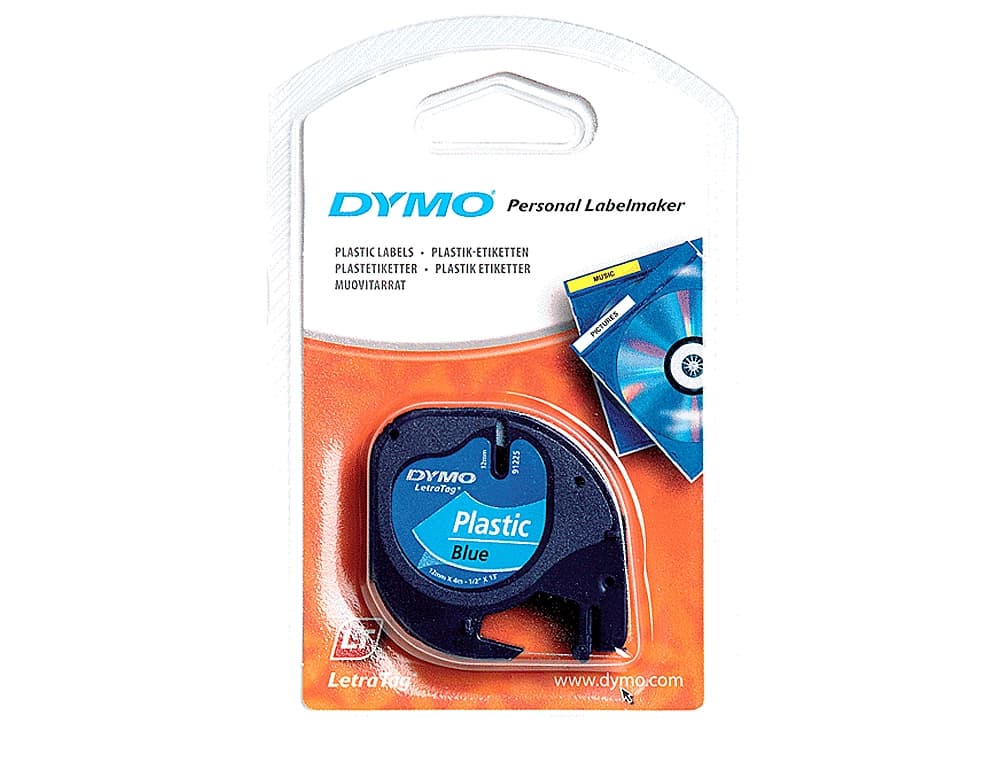 Cinta dymo 12mmx4mt -negro/amarillo para maquina letratag