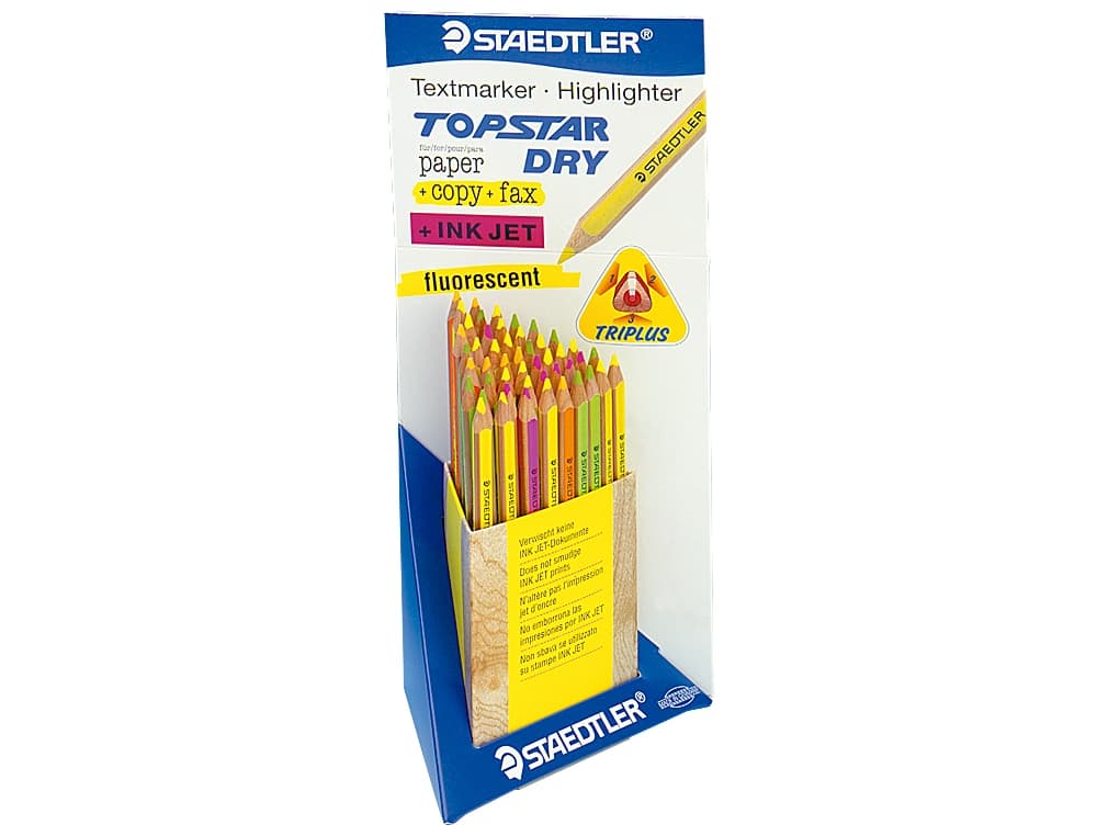 Lapices fluorescente staedtler top star expositor de 48 unidades colores surtidos