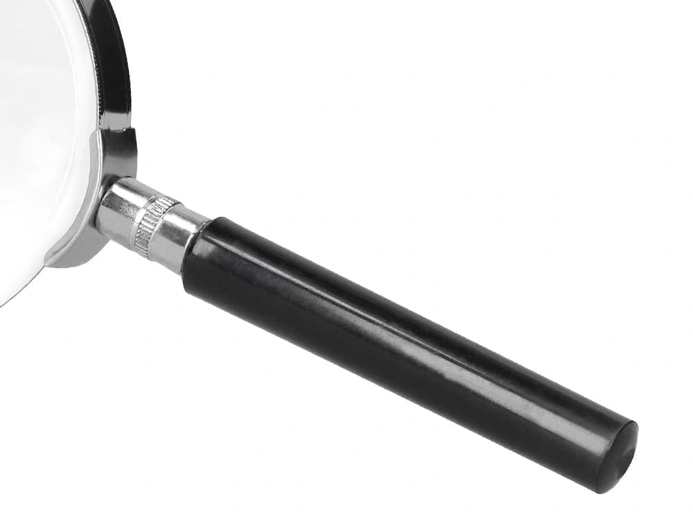 Lupa q-connect cristal aro metalico mango plastico negro 75 mm