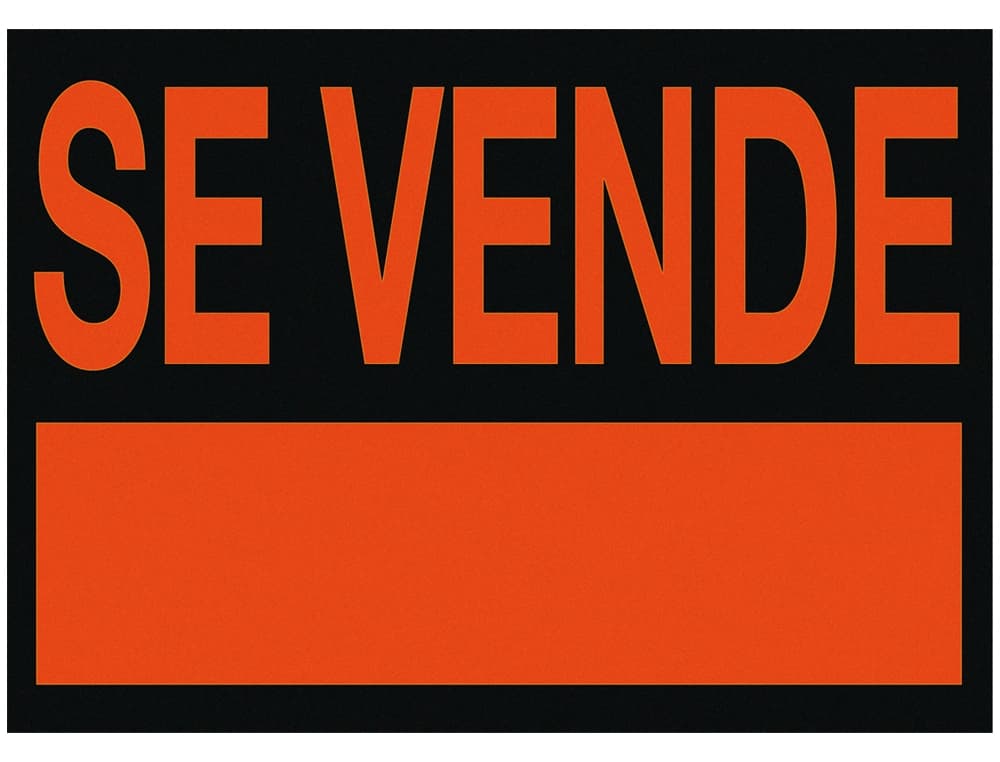 Cartel plastico archivo 2000 \"se vende\" rojo fluorescente 500x234 mm