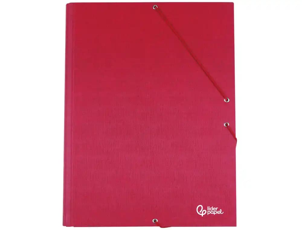 Carpeta liderpapel gomas tres solapas carton forrado folio
