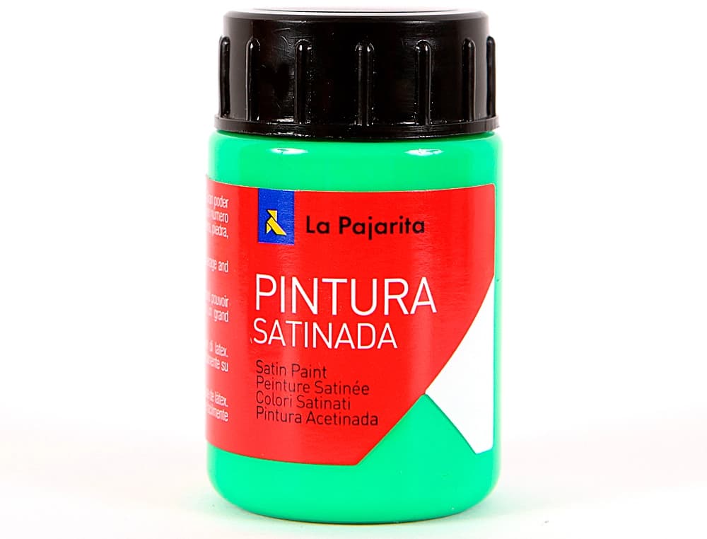 Pintura látex satinada La Pajarita, bote de 35 ml – Verde césped