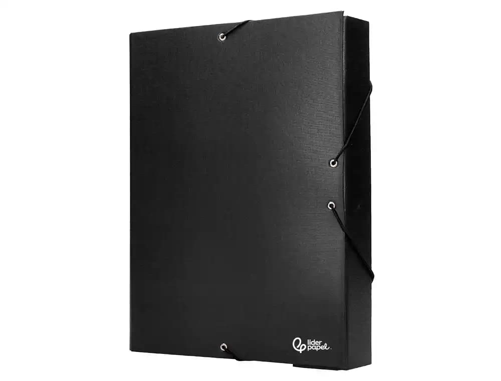 Carpeta de proyectos Liderpapel tamaño folio de cartón forrado – Negro
