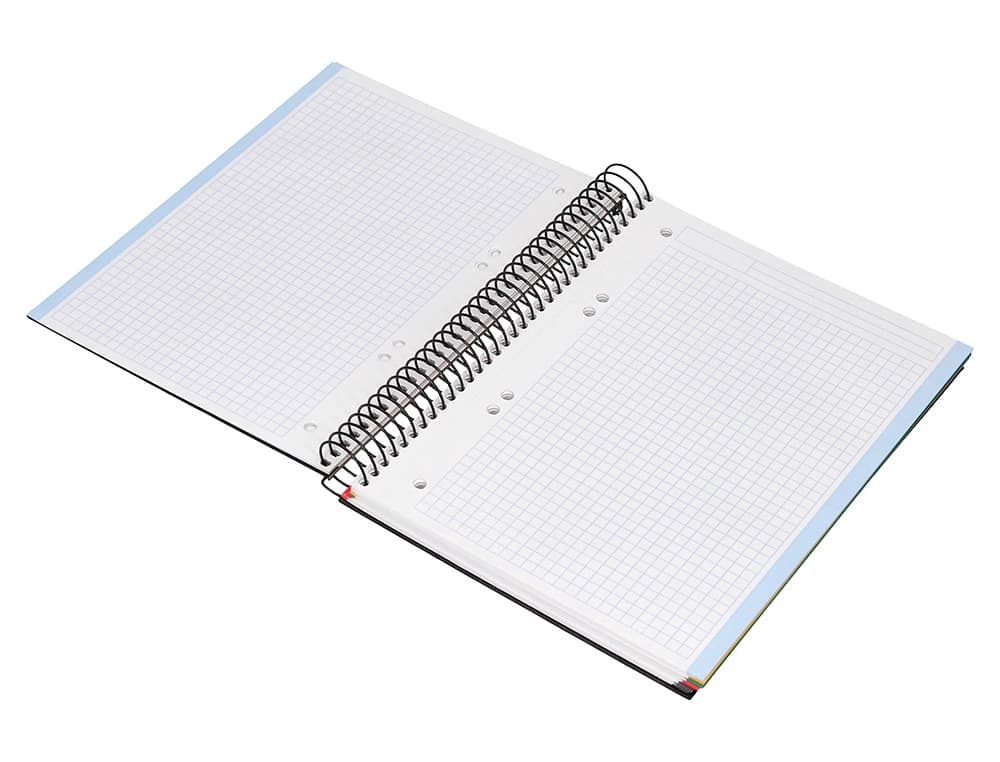 Cuaderno espiral liderpapel a5 micro papercoat tapa forrada 140h 75gr cuadro5mm 5 banda s 6 taladros