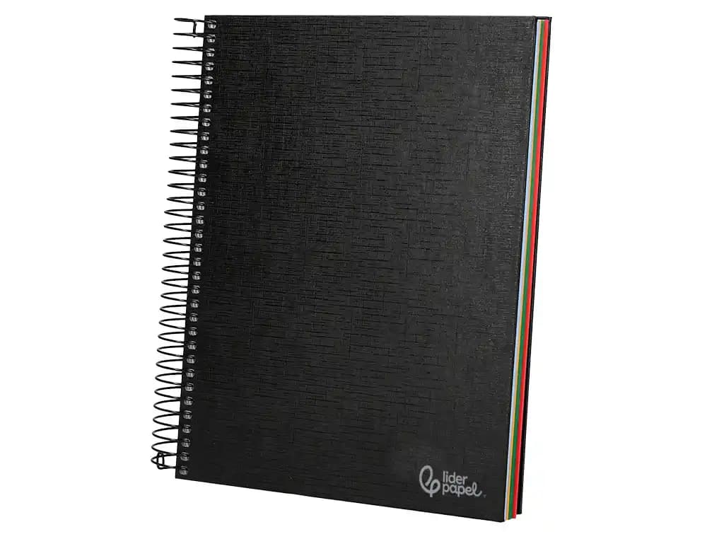 Cuaderno espiral liderpapel a5 micro papercoat tapa forrada 140h 75gr cuadro5mm 5 banda s 6 taladros