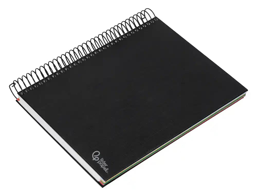 Cuaderno espiral liderpapel a5 micro papercoat tapa forrada 140h 75gr cuadro5mm 5 banda s 6 taladros