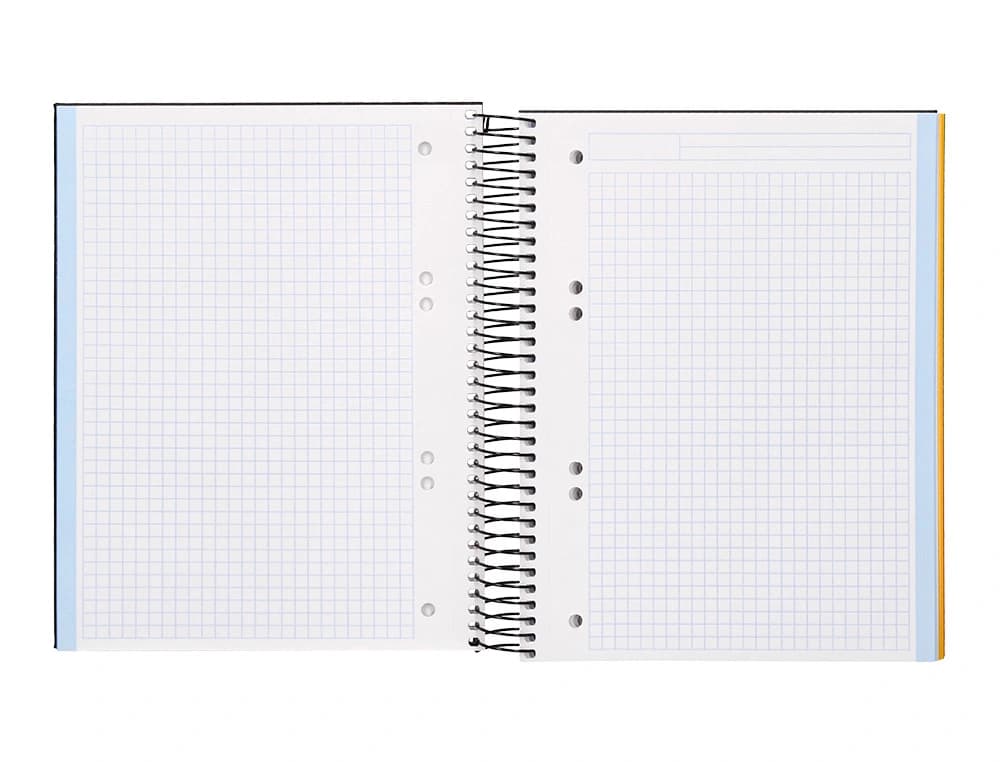 Cuaderno espiral liderpapel a5 micro papercoat tapa forrada 140h 75gr cuadro5mm 5 banda s 6 taladros