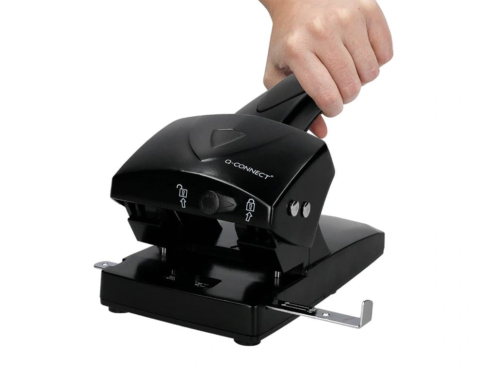 Taladrador q-connect kf01237 negro abertura 6,5 mm capacidad 65 hojas