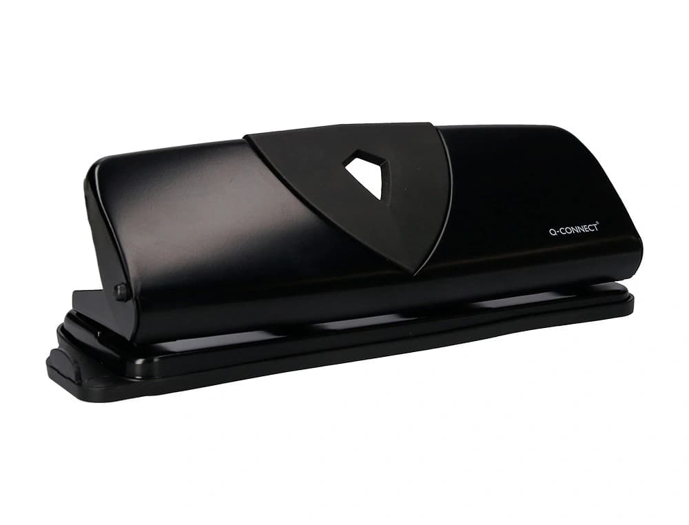 Taladrador q-connect kf01238 negro 4 taladros abertura 1,6 mm capacidad 16 hojas