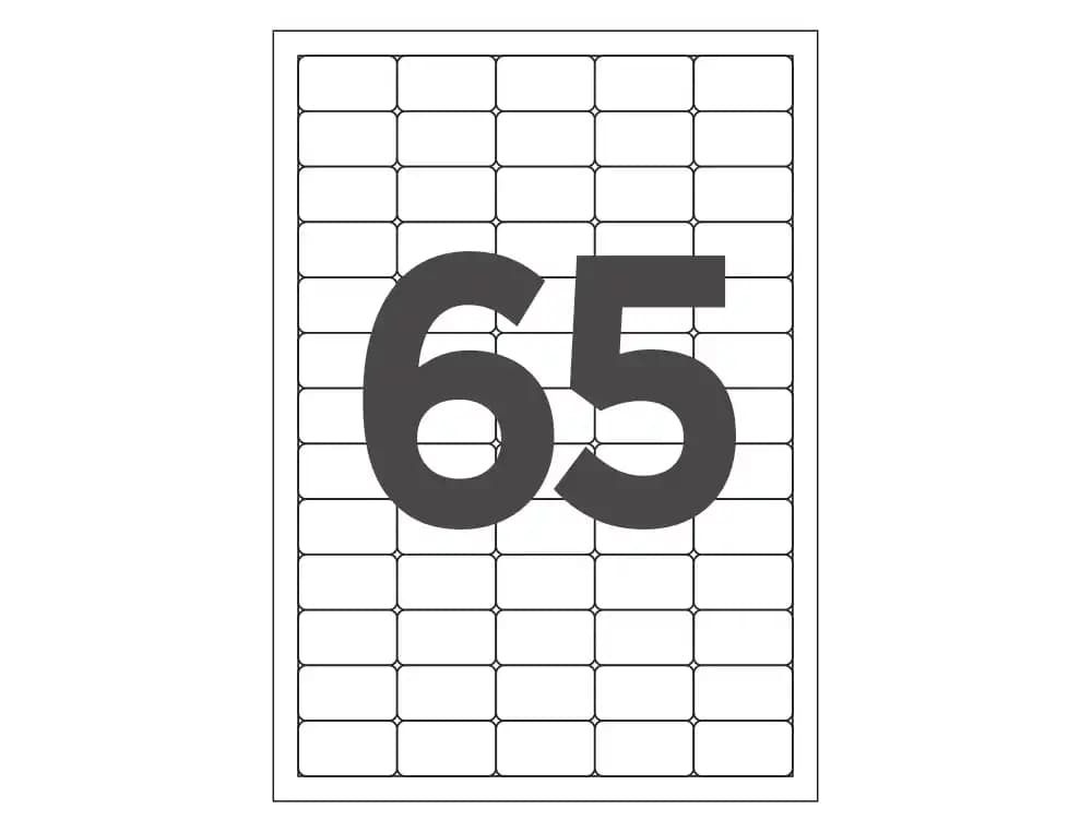 Etiqueta adhesiva q-connect kf01581 tamaño 38,1x21,2mm fotocopiadora laser ink-jet caja con 100 hojas din a4