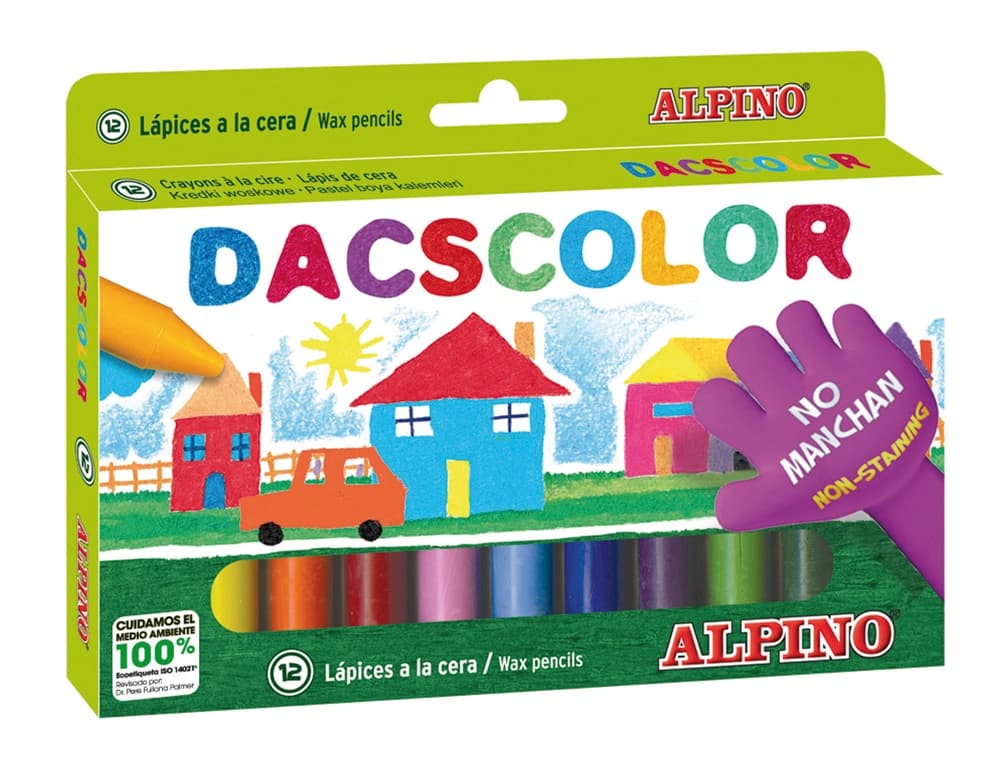 Lapices cera dacscolor caja de 12 colores