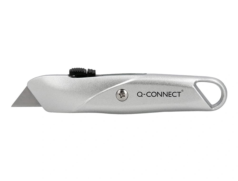Cuter q-connect metalico ancho retractil con mecanismo de bloqueo cuchilla 18 mm xd-53 blister 1 unidad