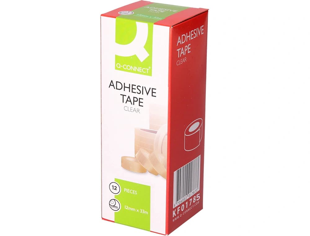 Cinta adhesiva q-connect transparente 33 m x 12 mm