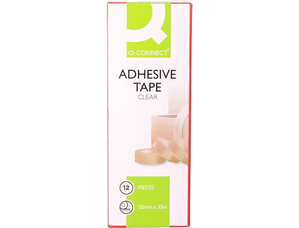 Cinta adhesiva q-connect transparente 33 m x 12 mm