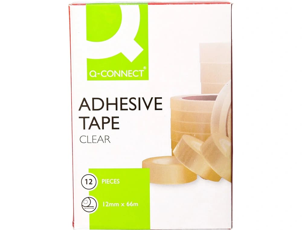 Cinta adhesiva q-connect transparente 66 m x 12 mm