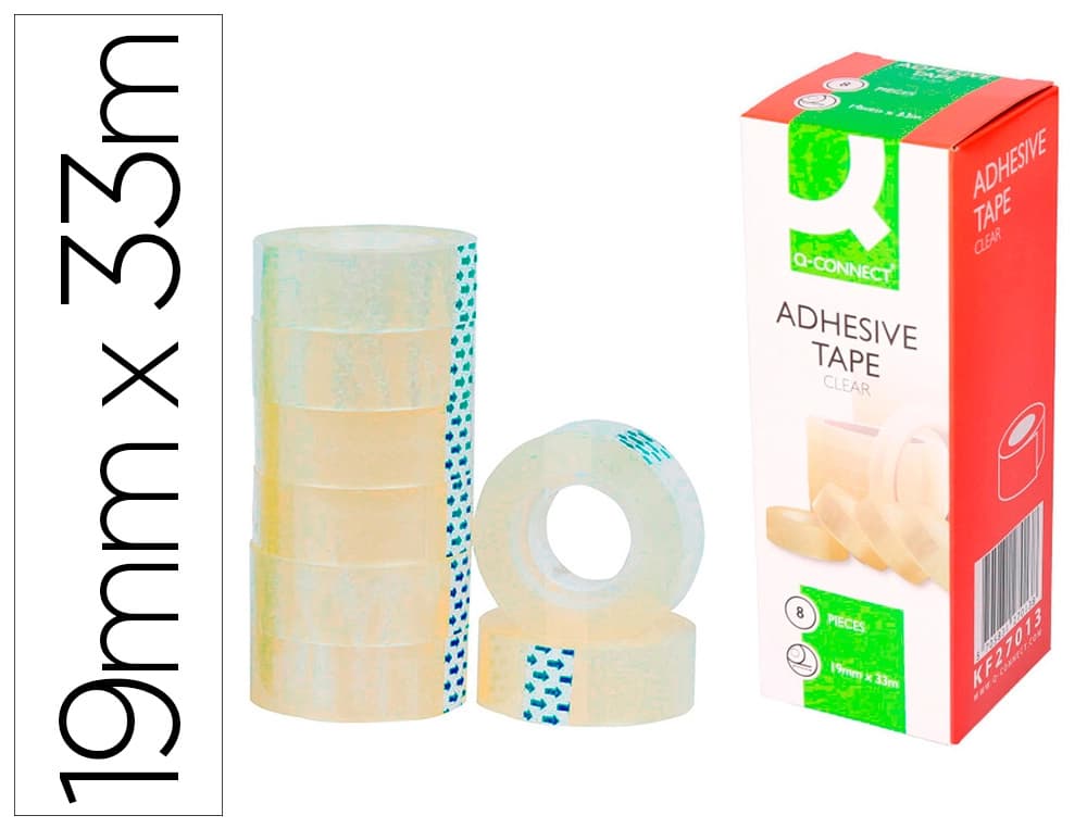 Q-connect Cinta adhesiva q-connect transparente 33 m x 19 mm
