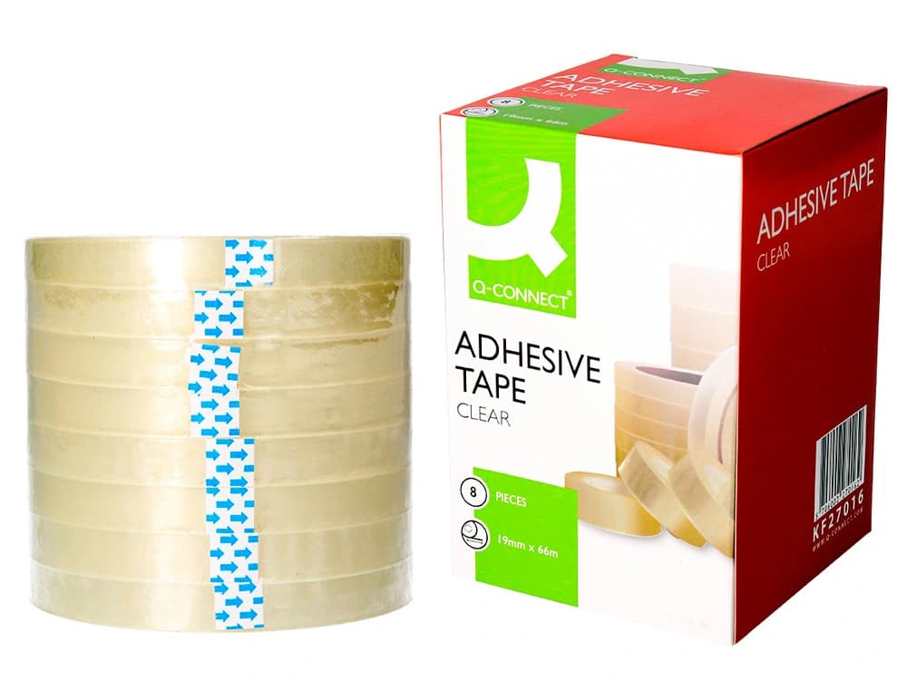 Cinta adhesiva q-connect transparente 66 mt x 19 mm