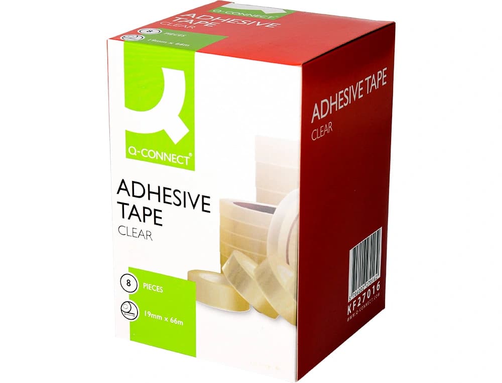 Cinta adhesiva q-connect transparente 66 mt x 19 mm