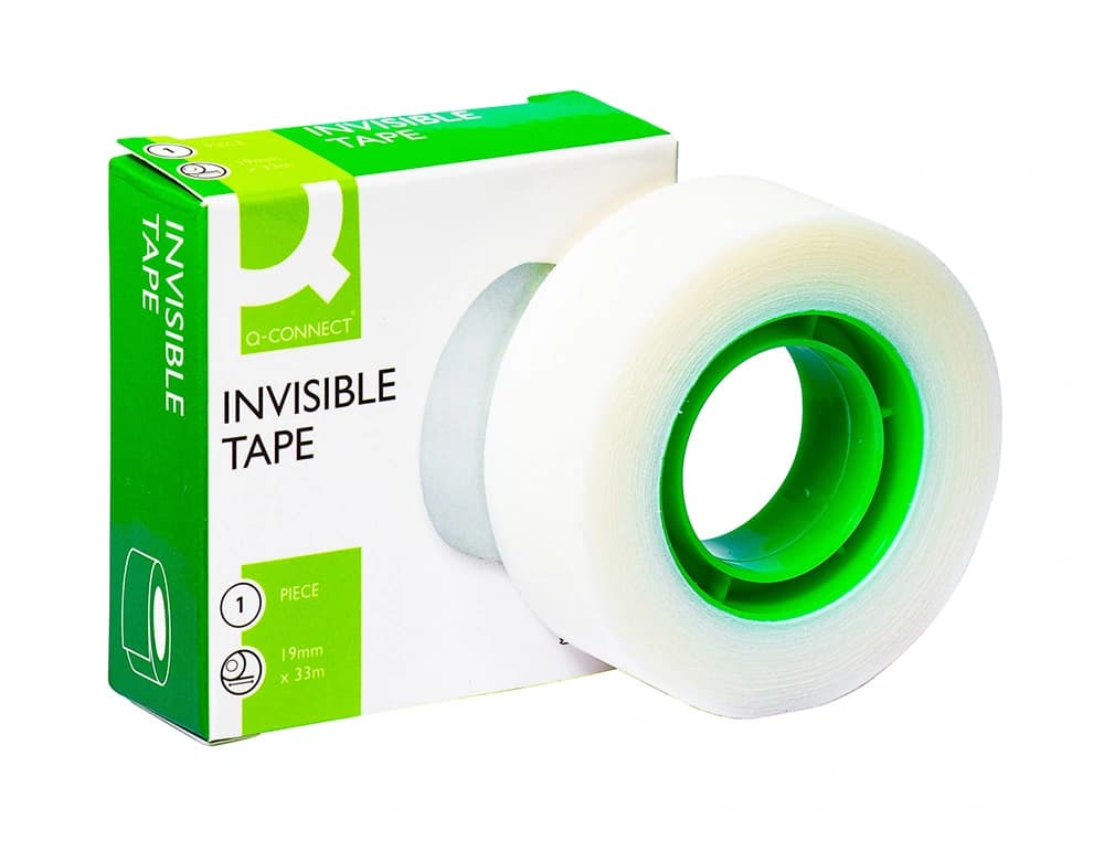 Cinta adhesiva q-connect invisible 33 mt x 19 mm
