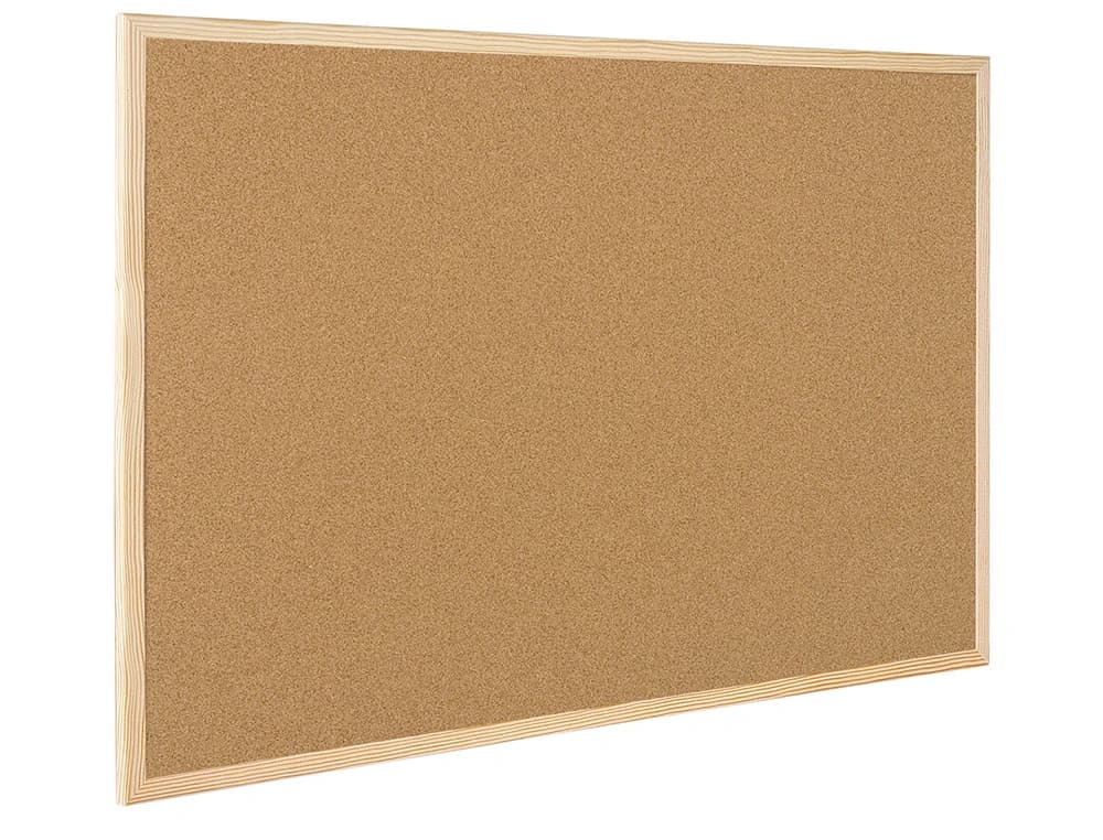 Pizarra corcho q-connect 120x90 cm marco de madera