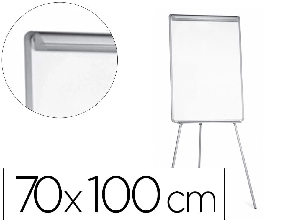 Q-connect Pizarra blanca q-connect con tripode regulable 90x70x195cm y brazos extensibles para conferencias superficie lacada