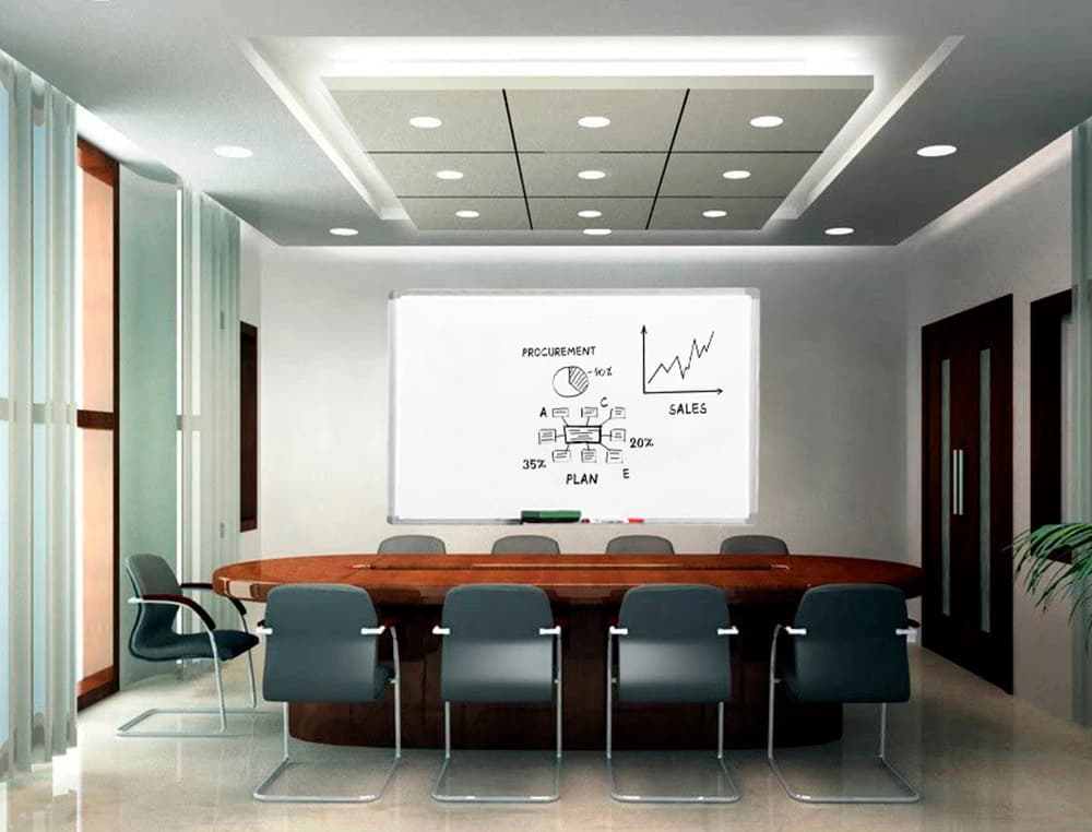 Pizarra blanca q-connect melamina marco de aluminio 120x90 cm