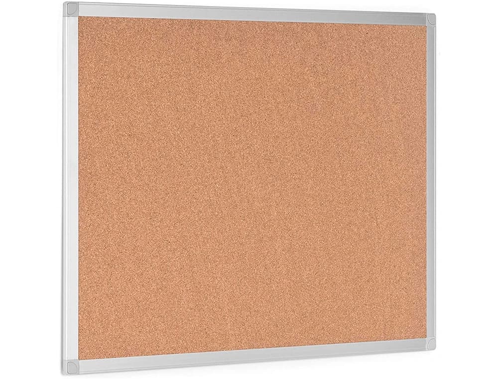 Pizarra corcho q-connect marco de aluminio 90x60 cm