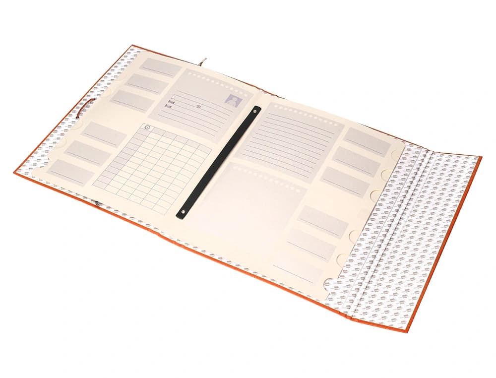Carpeta clasificadora Liderpapel folio prolongado de cartón forrado con 12 departamentos – Naranja
