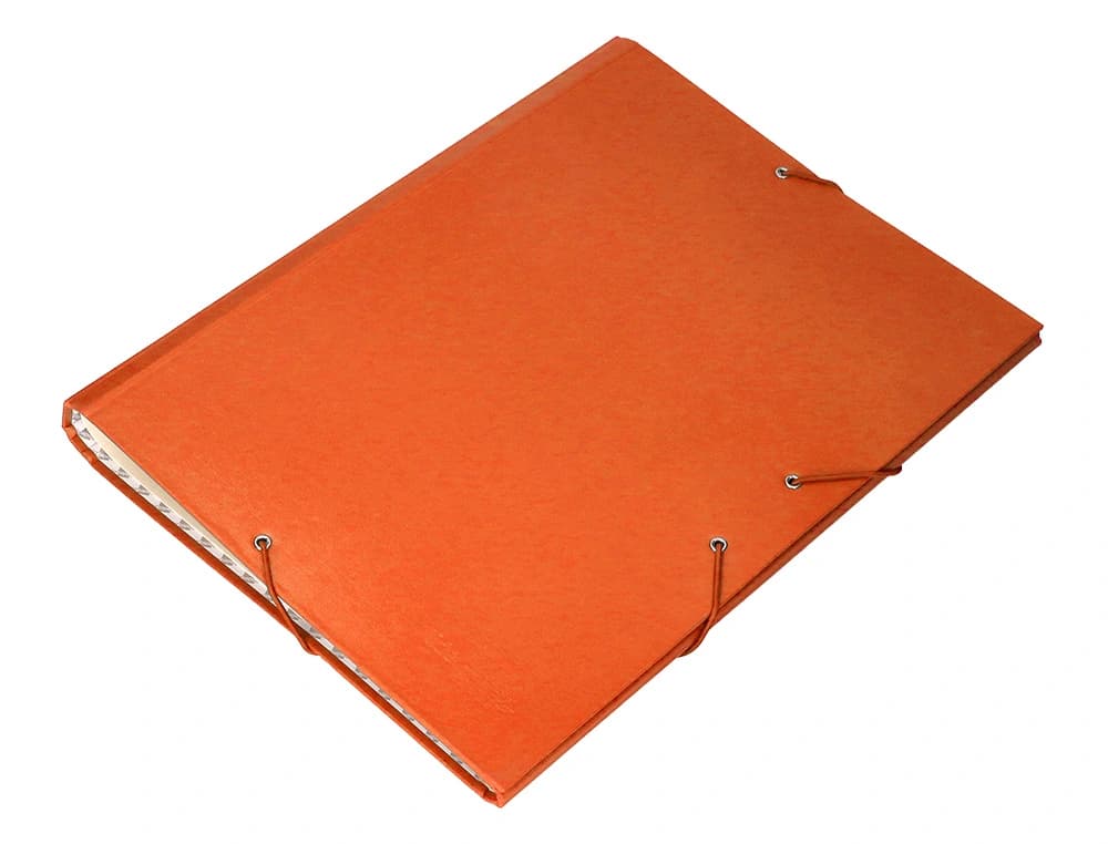 Carpeta clasificadora Liderpapel folio prolongado de cartón forrado con 12 departamentos – Naranja