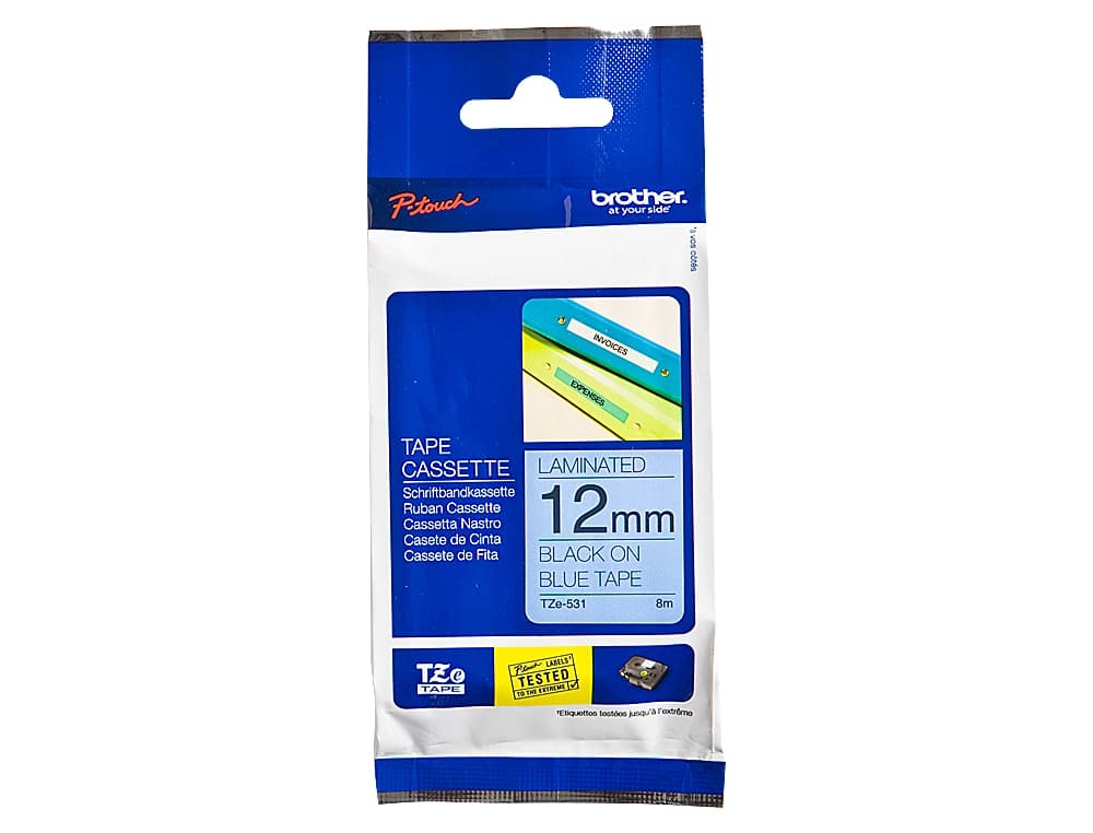 Cinta brother tze531 azul-negro 12mm longitud 8 m
