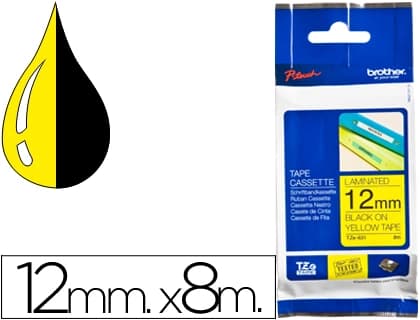 Brother Cinta Brother TZE631 amarillo-negro 12mm longitud 8 m