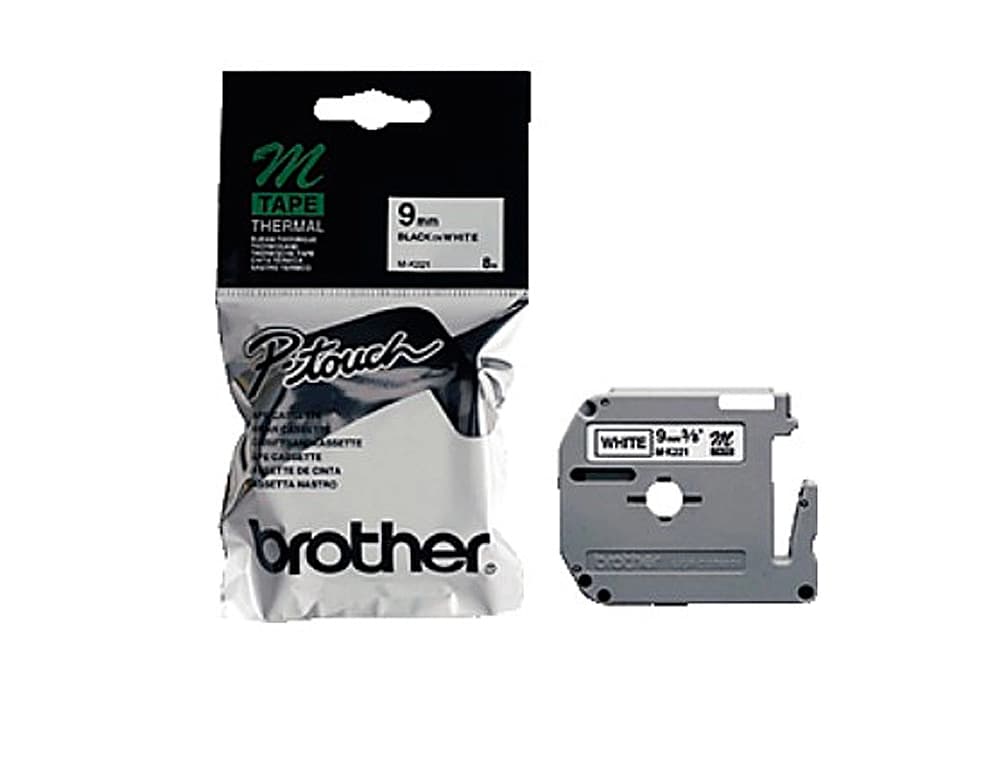 Cinta brother mk-221 blanco-negro 9mm longitud 8 m