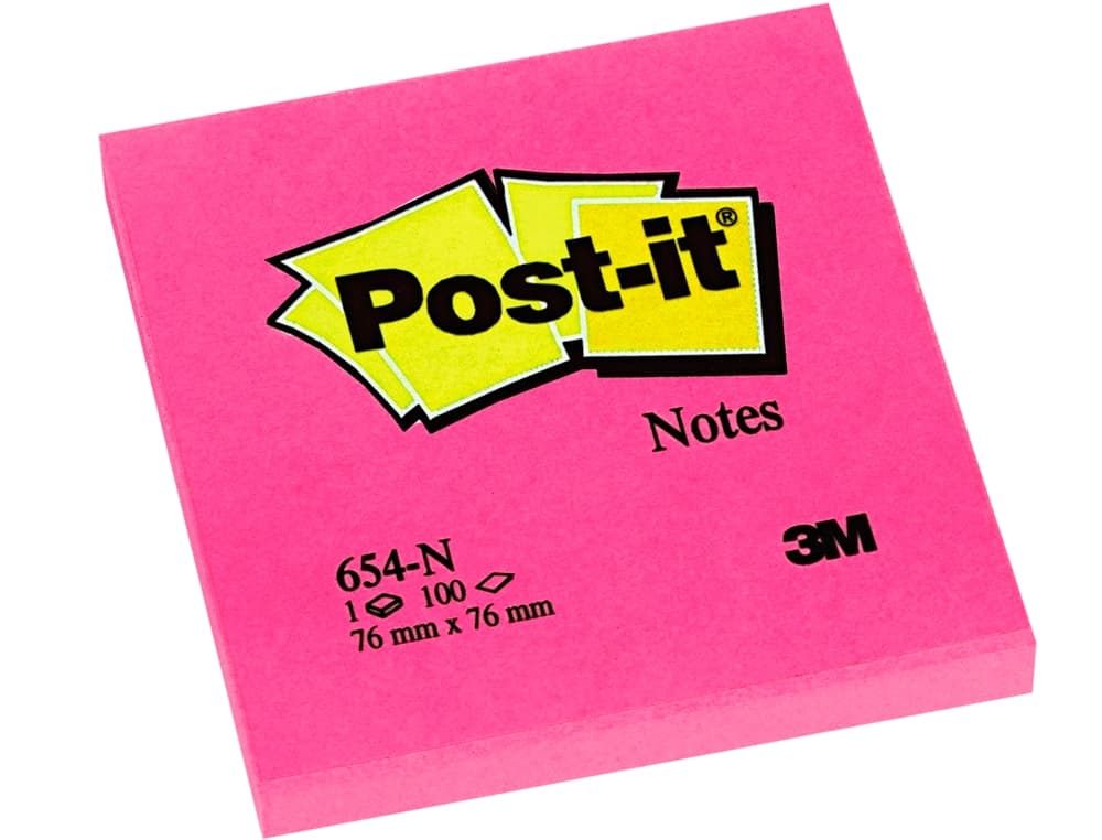 Bloc de notas adhesivas quita y pon post-it 76x76 mm neon con 100 hojas