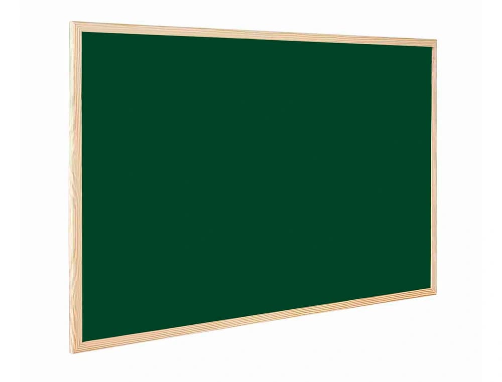 Pizarra verde q-connect marco de madera 120x90 cm sin repisa