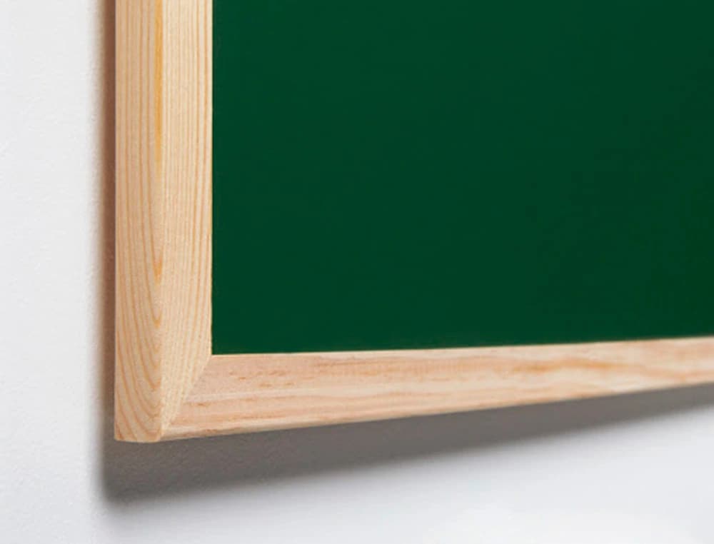 Pizarra verde q-connect marco de madera 120x90 cm sin repisa