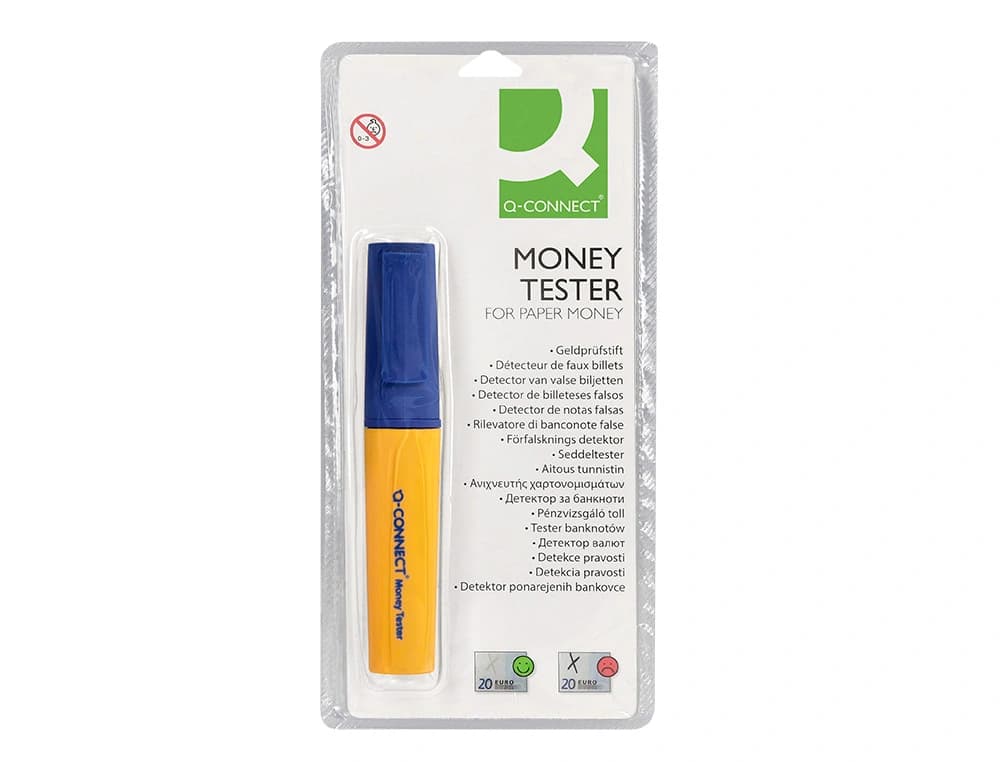 Rotulador q-connect money tester detector de billetes falsos