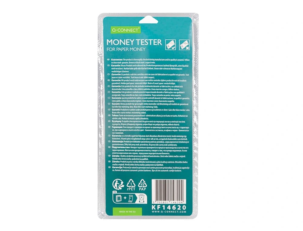 Rotulador q-connect money tester detector de billetes falsos