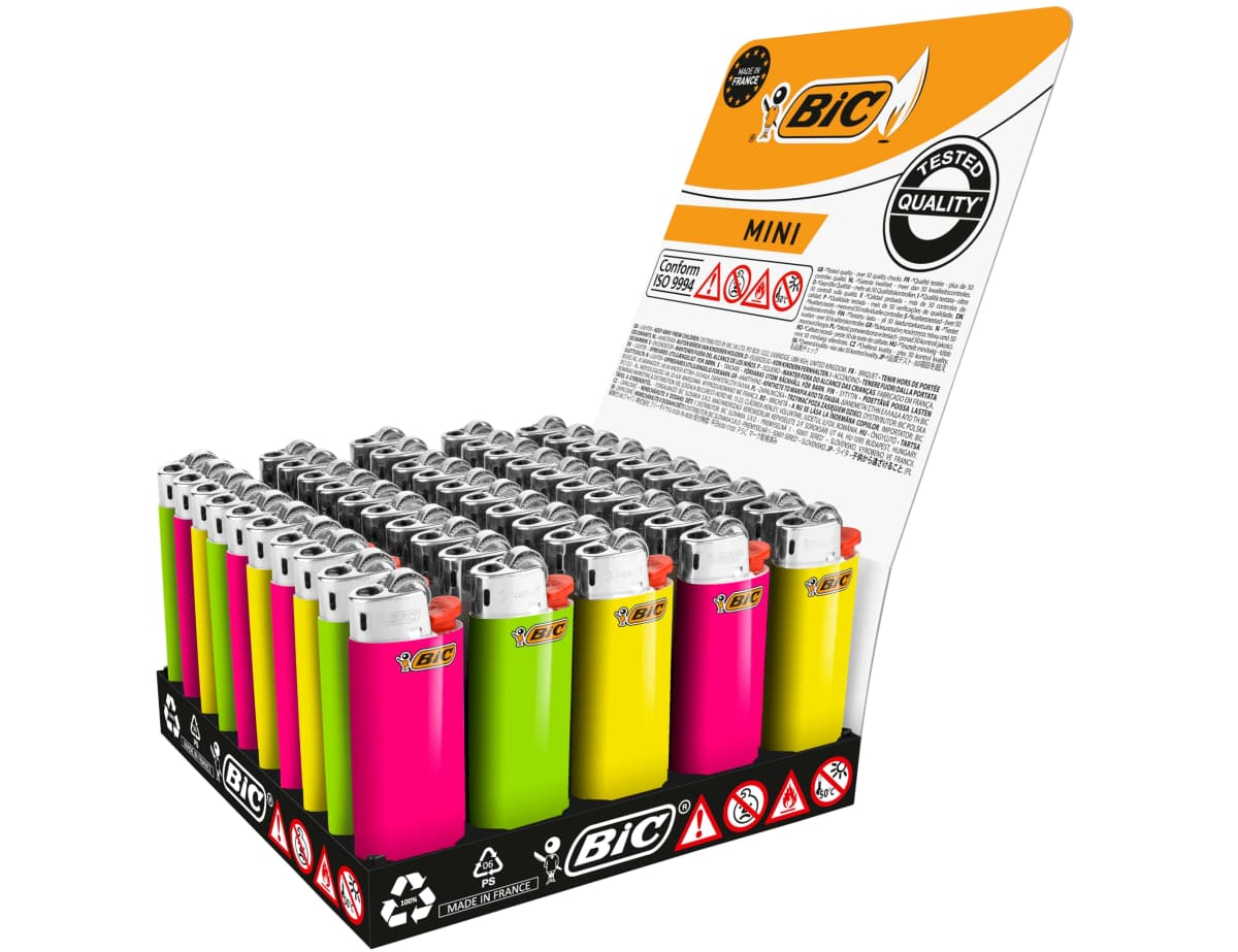 Encendedor bic mini j-25 colores surtidos