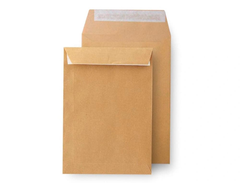 Sobre liderpapel k-36 bolsa kraft 370x450 mm caja de 100 unidades