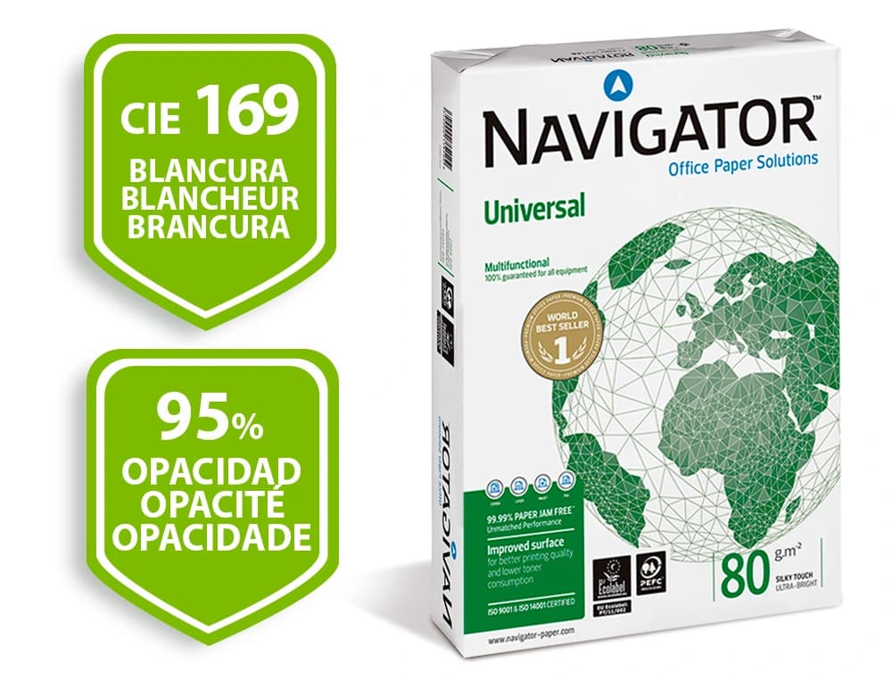 Papel fotocopiadora navigator papel multiuso ink-jet y laser paquete de 500 hojas