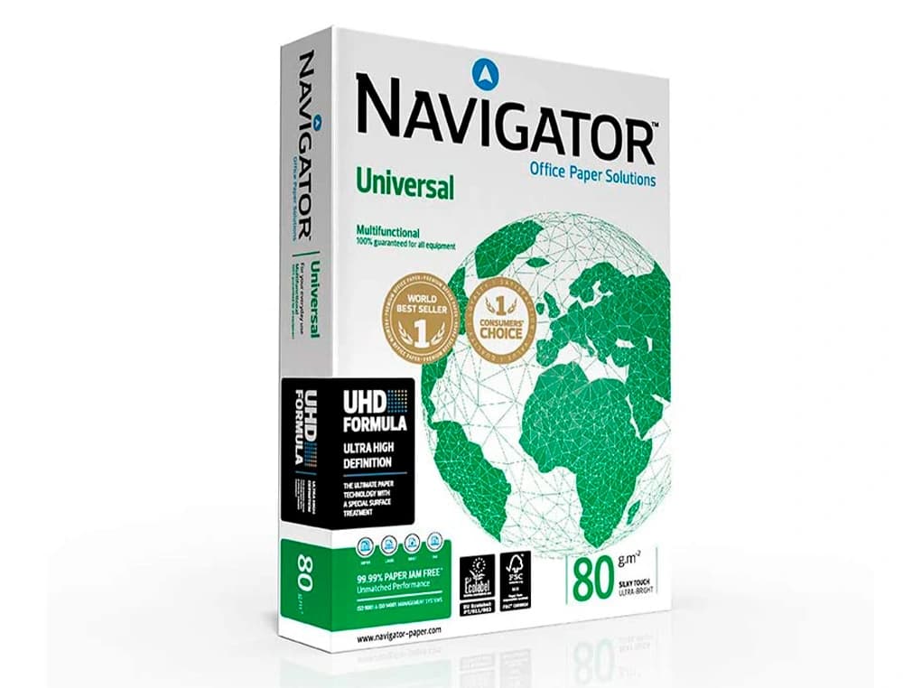 Papel fotocopiadora navigator papel multiuso ink-jet y laser paquete de 500 hojas