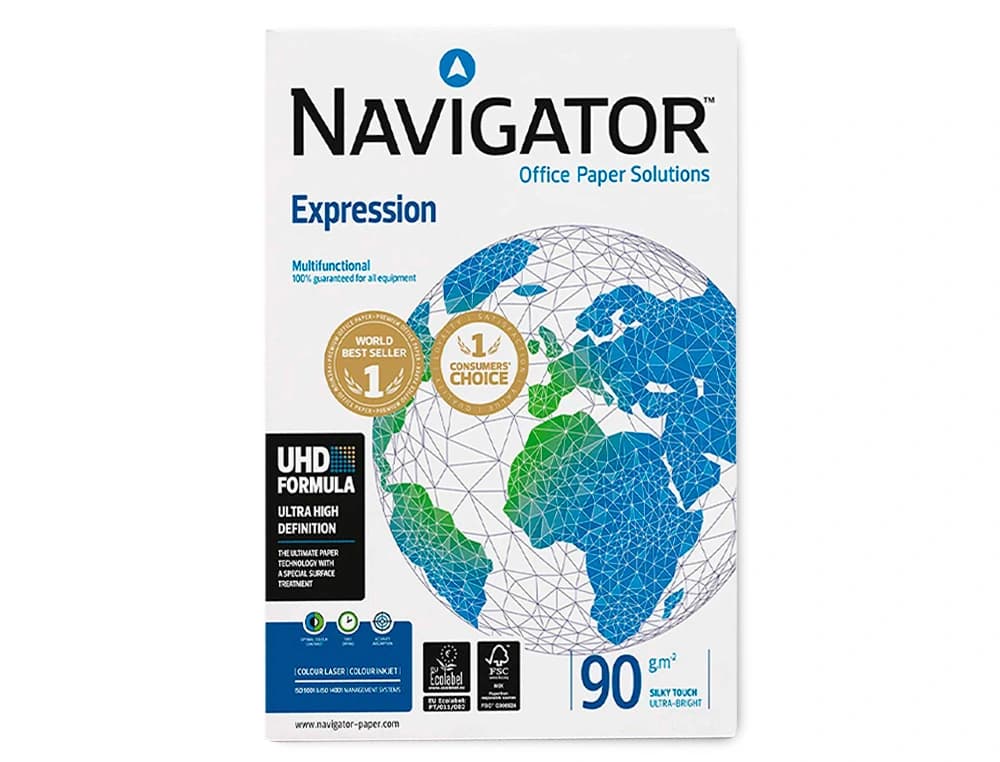 Papel multiuso Navigator para inyección de tinta y láser, paquete de 500 hojas – Blanco