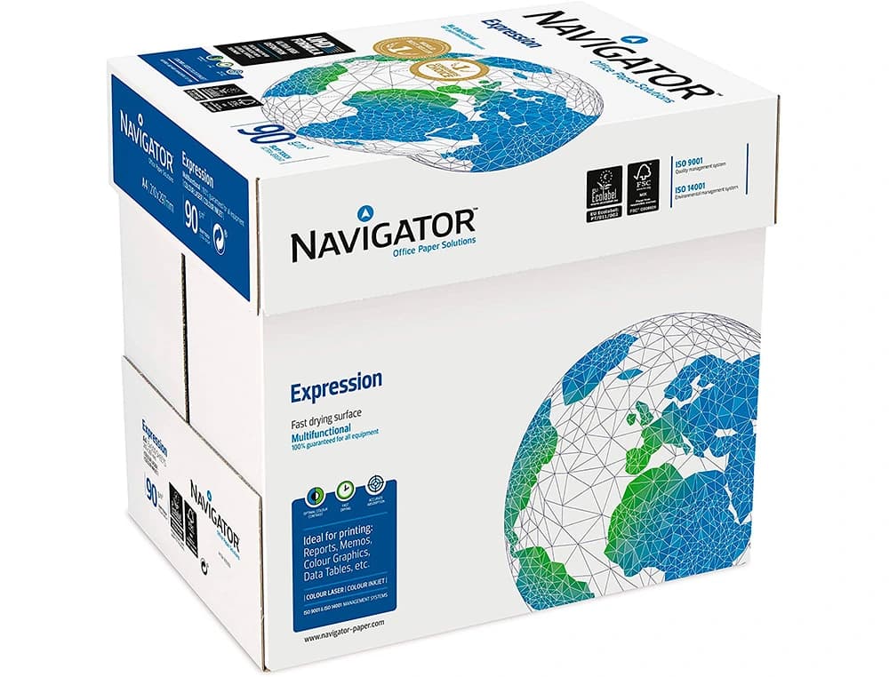 Papel multiuso Navigator para inyección de tinta y láser, paquete de 500 hojas – Blanco