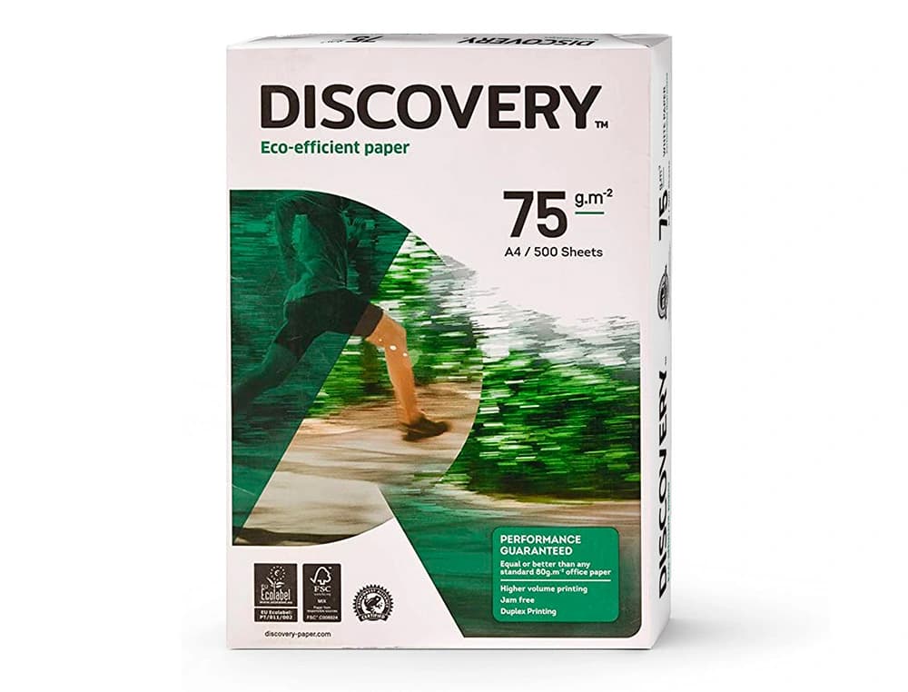 Papel fotocopiadora discovery papel multiuso ink-jet y laser paquete de 500 hojas