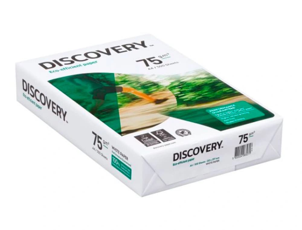 Papel fotocopiadora discovery papel multiuso ink-jet y laser paquete de 500 hojas