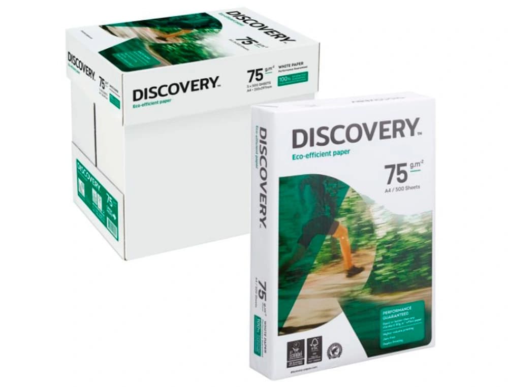 Papel fotocopiadora discovery papel multiuso ink-jet y laser paquete de 500 hojas