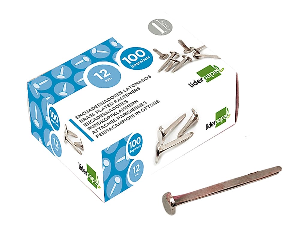 Encuadernadores liderpapel niquelados n.7 31 mm caja de 100 unidades